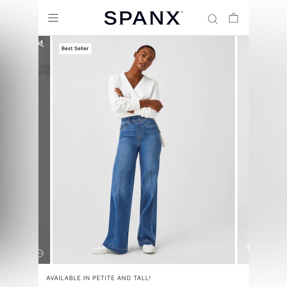 NWT SPANX Seamed Front Wide Leg Jeans